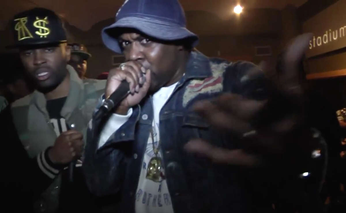 Photo of set R.F.C. cypher with Just Blaze.