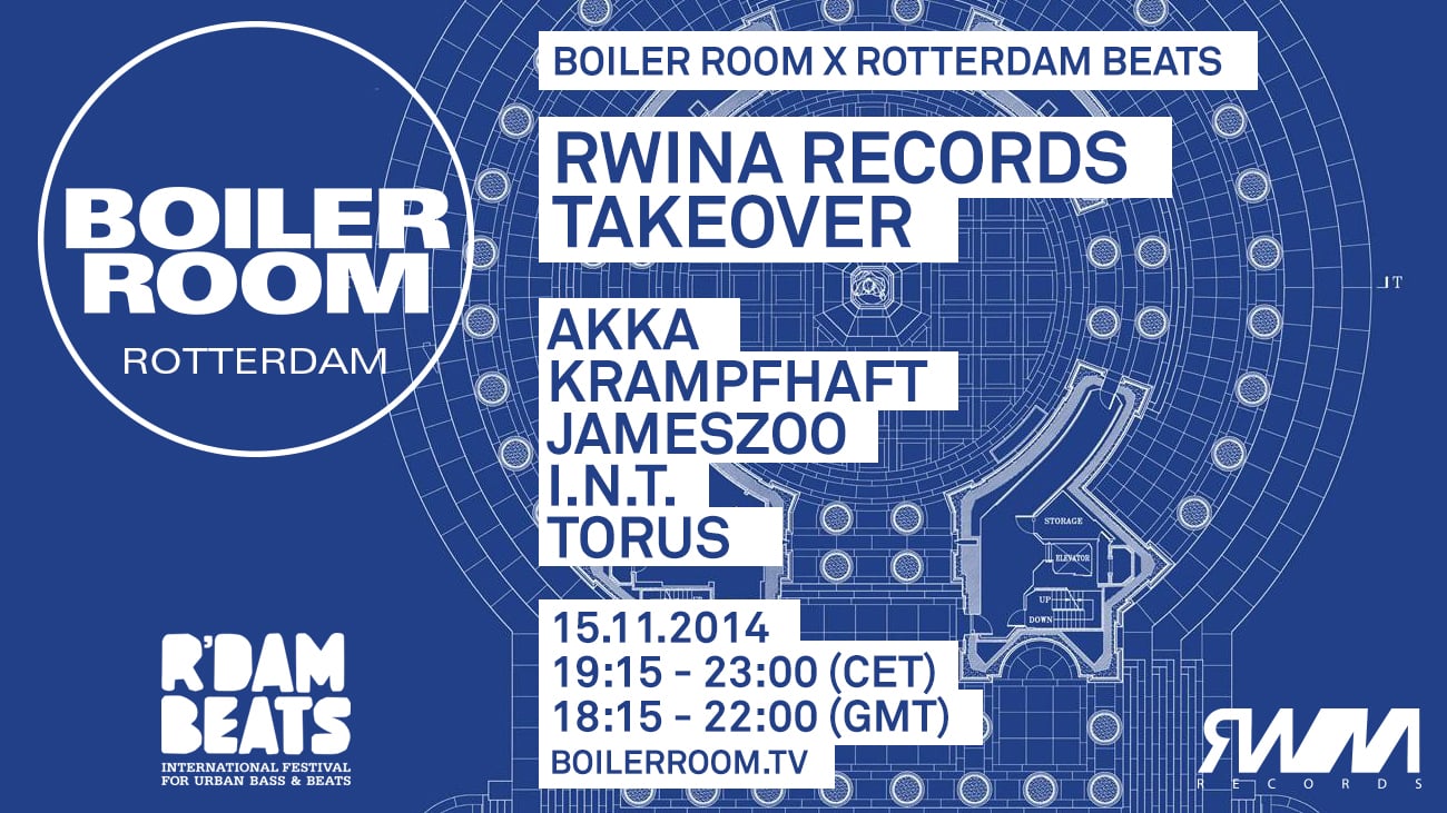 Boiler Room x Rotterdam Beats: Rwina Records Takeover flyer