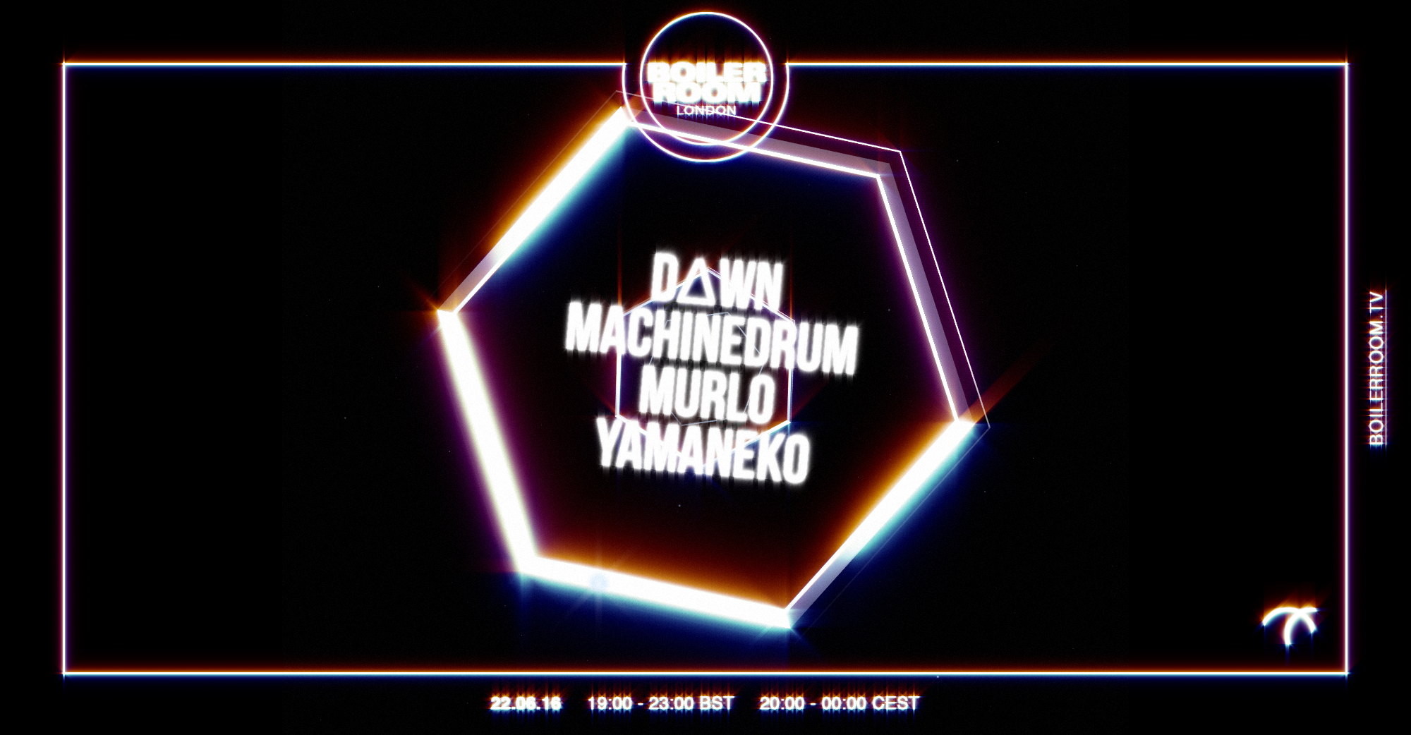 London : D∆WN, Machinedrum, Murlo, & Yamaneko flyer