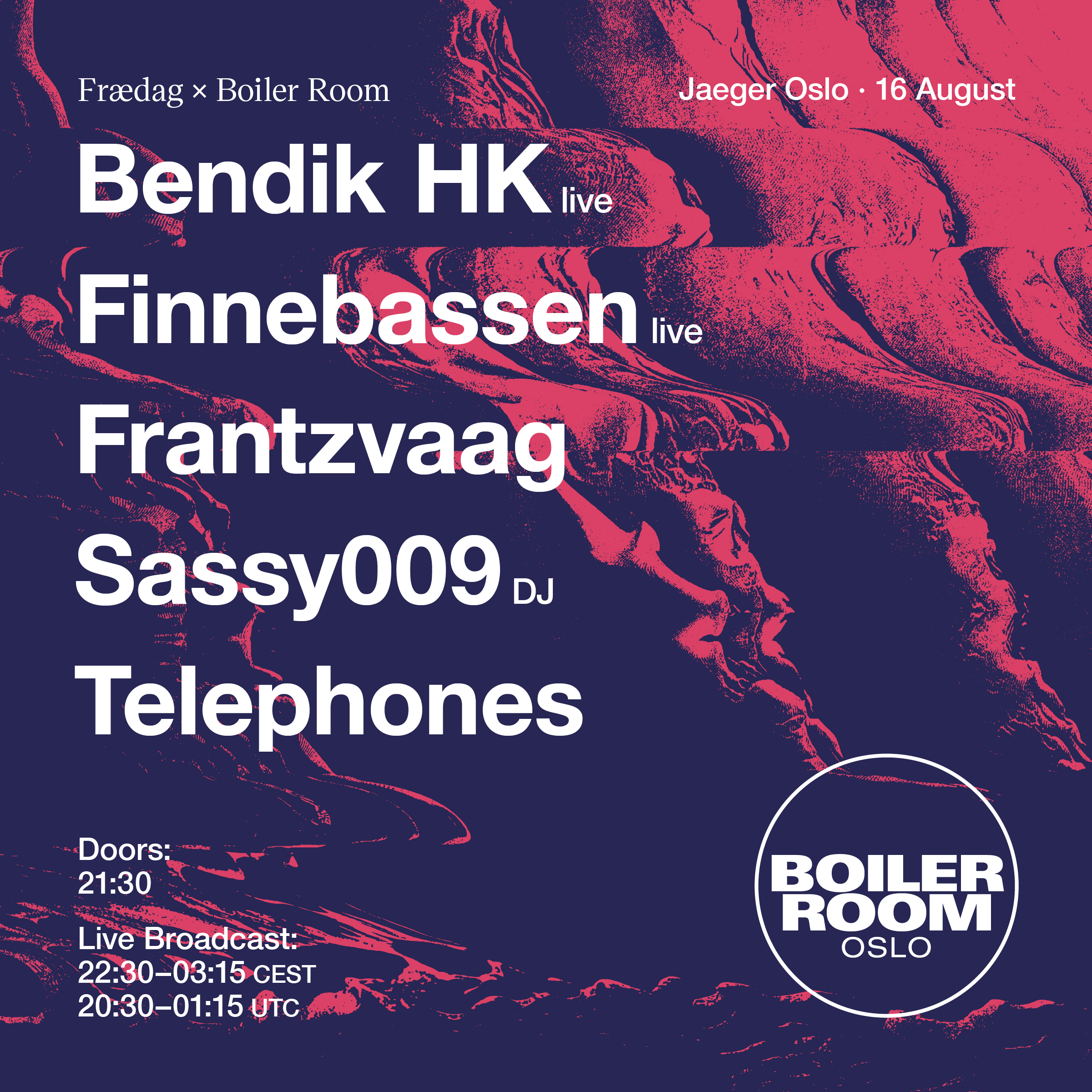 Boiler Room Oslo: Jaeger x Frædag flyer