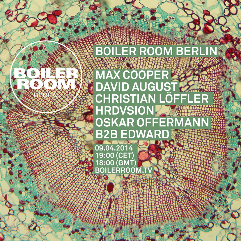 Flyer for event Berlin: Max Cooper, David August, Christian Löffler, Hrdvsion, Oskar Offermann b2b Edward.