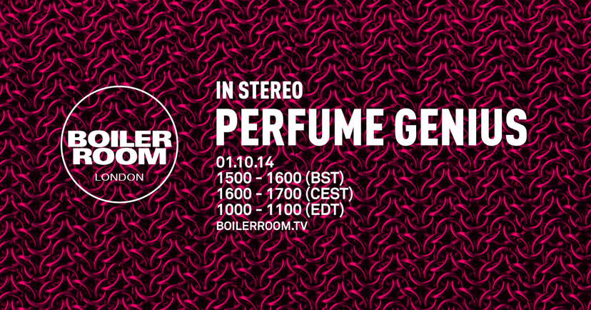 Flyer for event In Stereo: Perfume Genius.