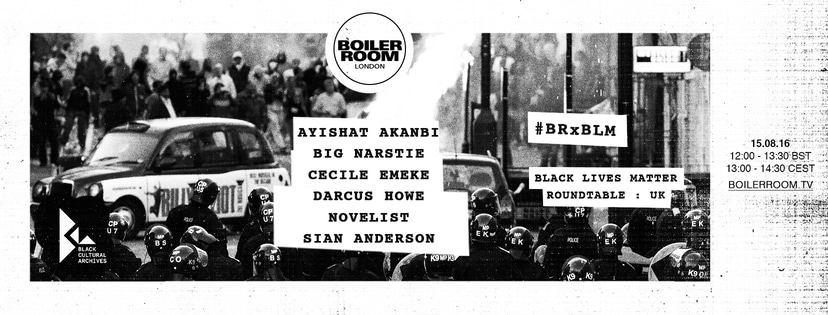 Flyer for event UK: Black Lives Matter — Live Roundtable.