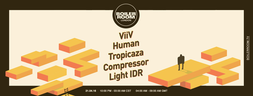 Flyer for event Boiler Room Mexico City: ViiV, Human, Tropicaza + more.