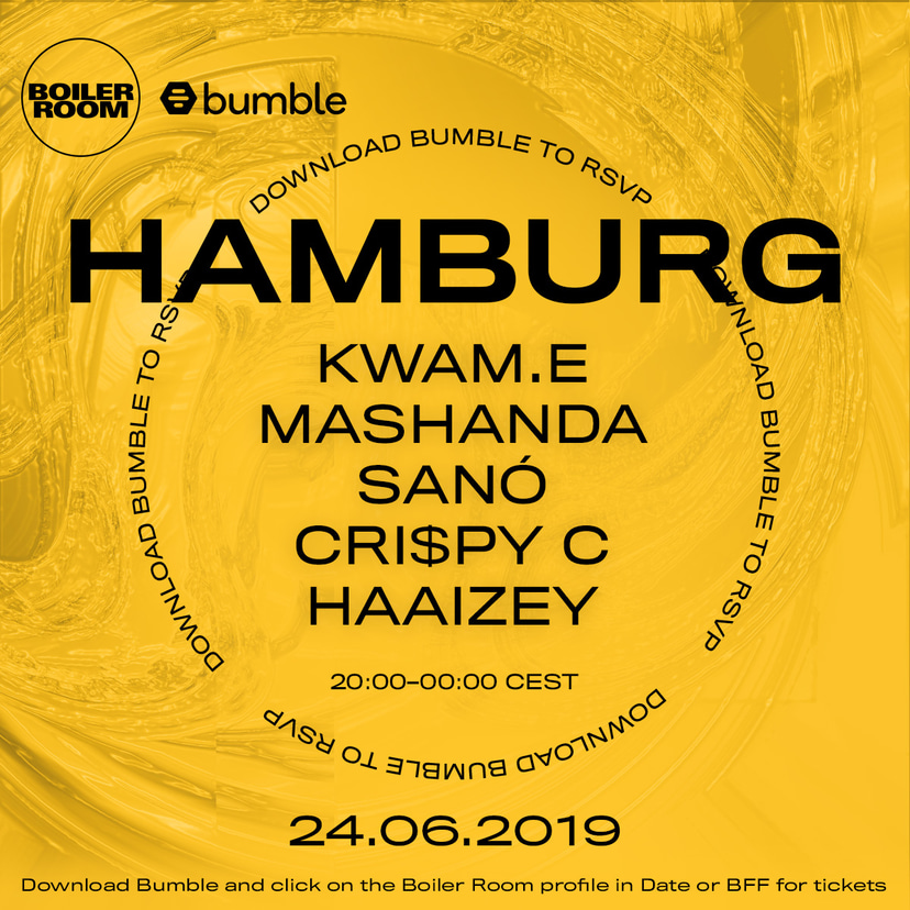 Flyer for event BUMBLE Hamburg.