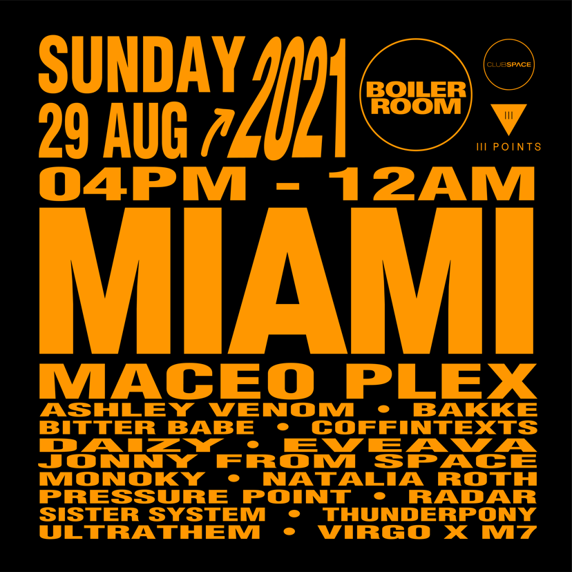 Flyer for event Miami: Sunday.