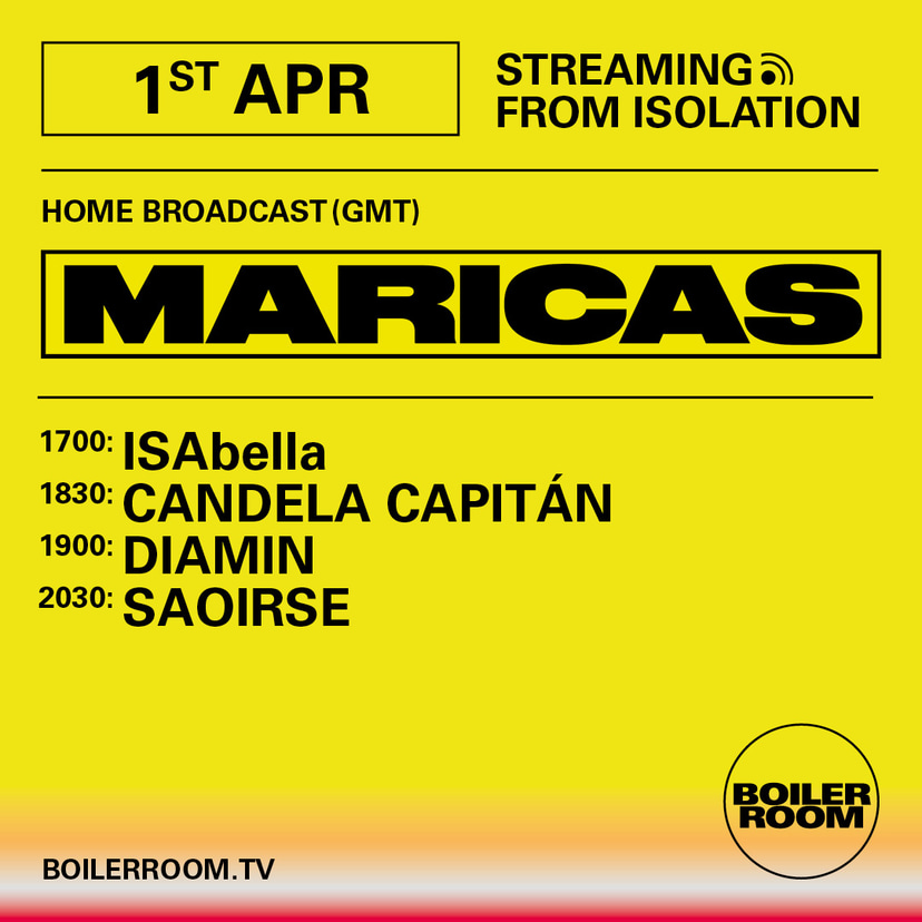 Flyer for event Streaming From Isolation with Maricas.