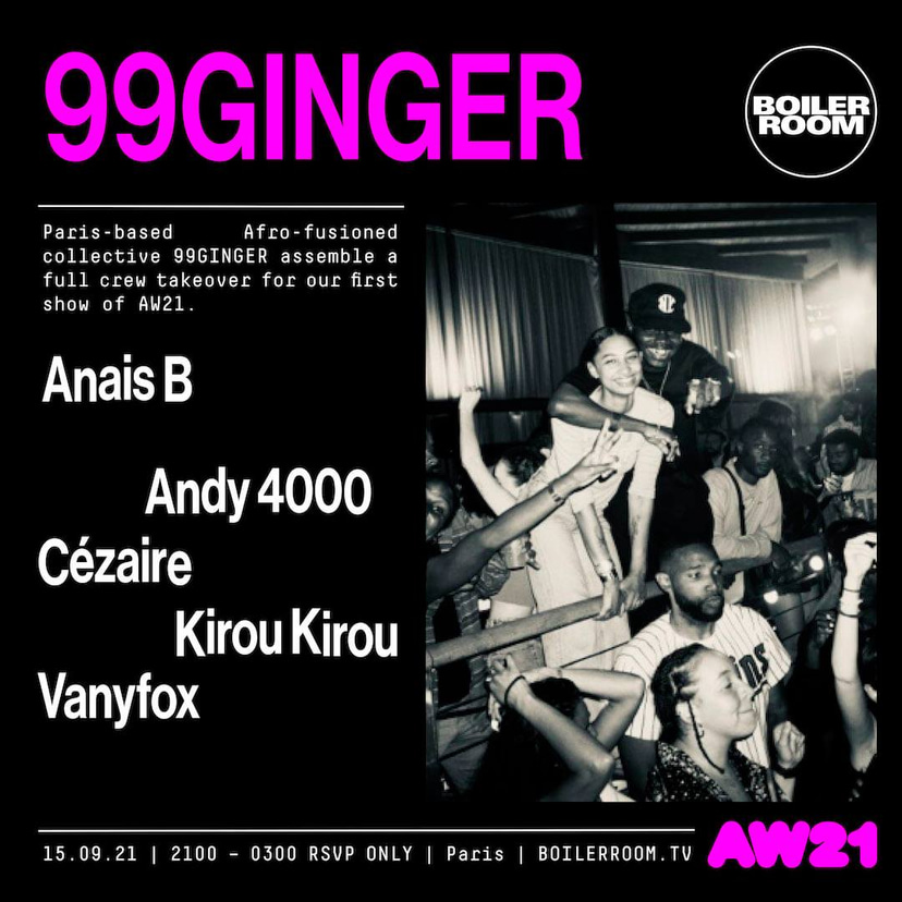 Flyer for event Boiler Room Paris: 99GINGER.