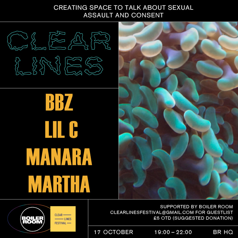 Flyer for event Clear Lines Fundraiser.